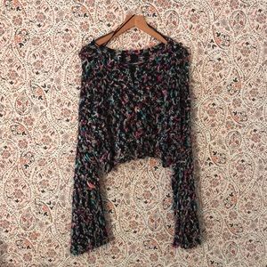 URBAN OUTFITTERS MULTI COLOR CROP SWEATER